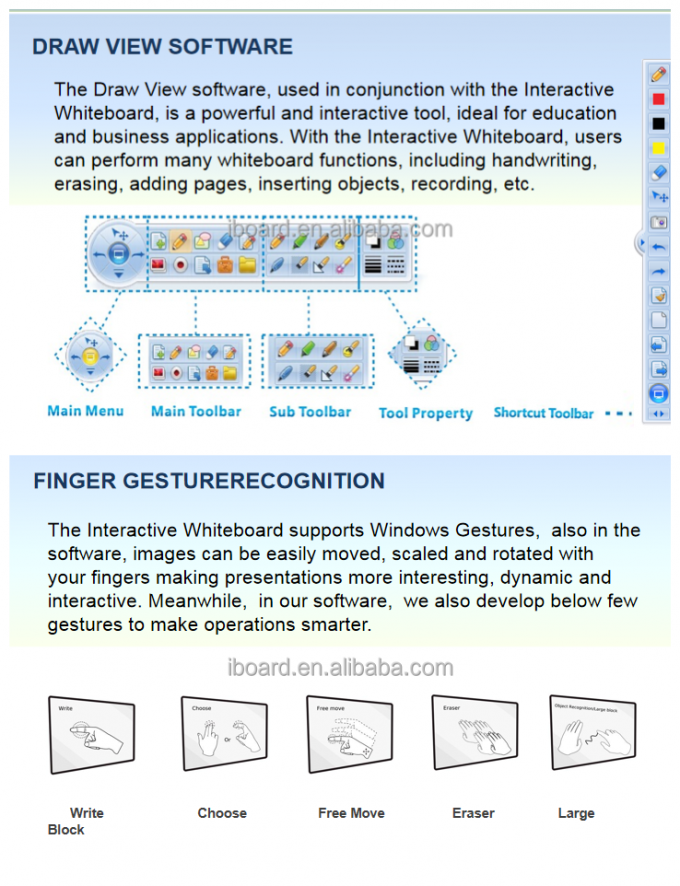 65 75 86 98 Inch All In One Interactive Whiteboard Android Dual System ...