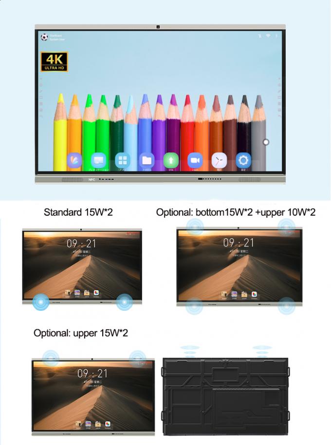 Interactive Flat Panel EDLA Google CE Certified 4K 98 Inch 20 Points ...