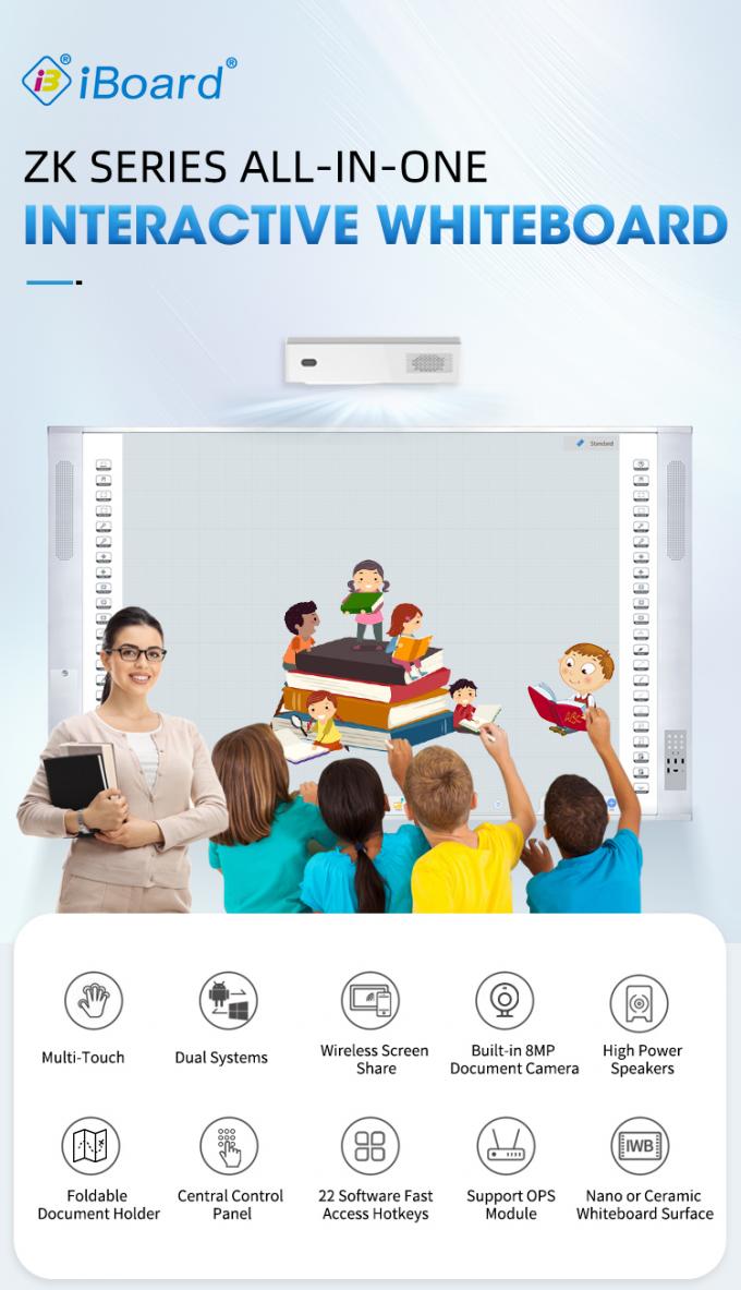 96 Inches Portable Interactive Whiteboard Smart Whiteboard With Laser Projector 1