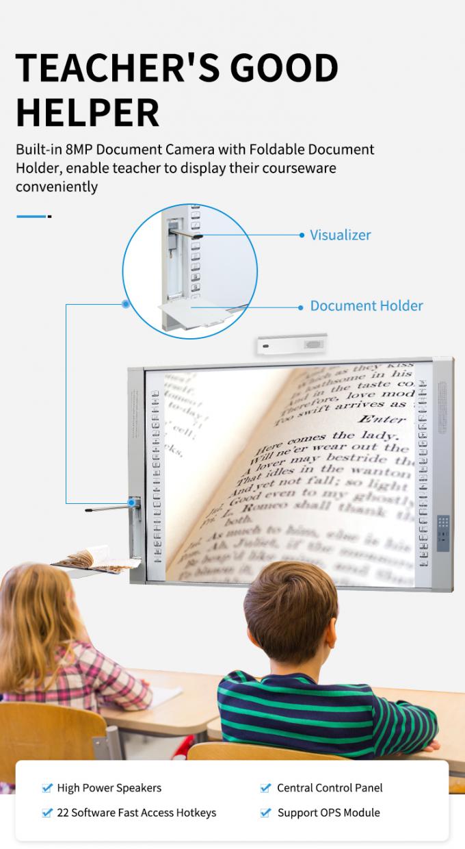 96 Inches Portable Interactive Whiteboard Smart Whiteboard With Laser Projector 6