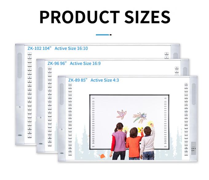 96 Inches Portable Interactive Whiteboard Smart Whiteboard With Laser Projector 11