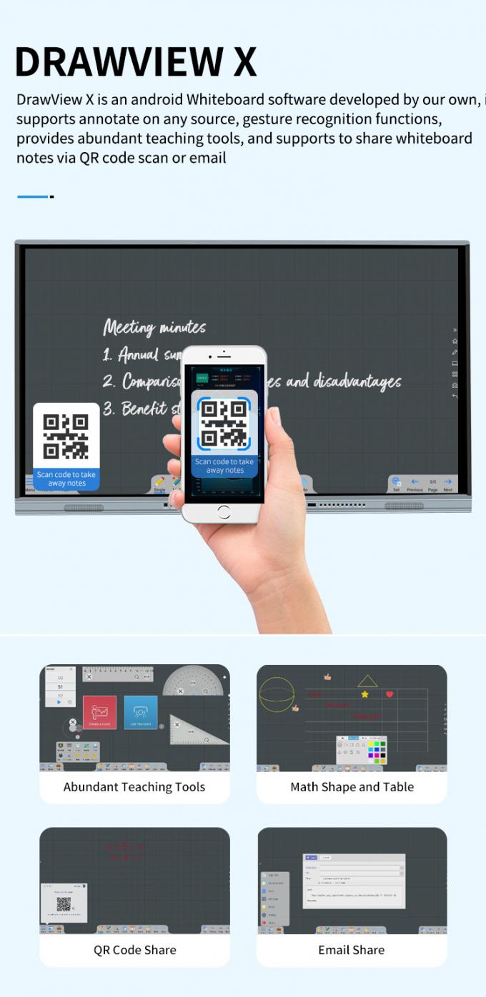 Iboard New Product 98" 4K Smart Display Interactive Flat Panel Display Big Size Touch Screen Monitor for Meeting Room 6