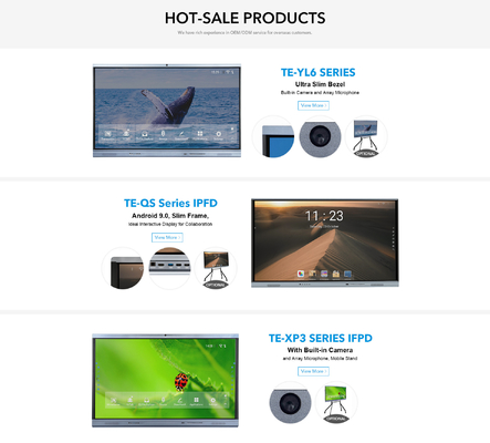 350cd/M2 Interactive Flat Panel Digital Board 65 Inch Touch Monitor 4K 20 Touch Points
