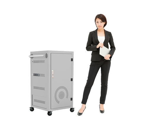 IBoard Charging Cart USB Type C Fast Public Wireless Two Point Lock Trolley Charging Vault Storage IPad Charging Cabinet