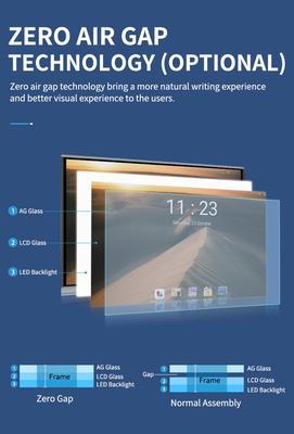 DLED 98 Inch 4G DDR4 LCD Interactive Display 32G EMMC 50000hrs Lifetime Android 11
