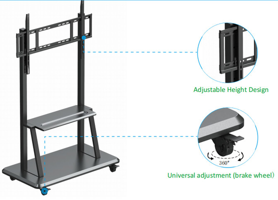 55-86 Inch Floor Stand Adjustable Smart TV Stands Mobile Stand Movable Trolley Mounts And Carts