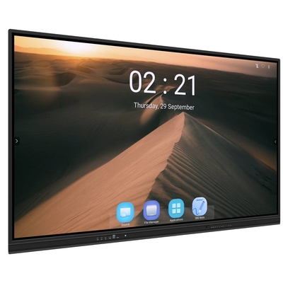 Android 13 IR Interactive Whiteboard Finger Touch 65 75 86 Inch 4K Smart Panel Display with wifi RJ45 wireless share from pad/phone/laptop for school office meetings