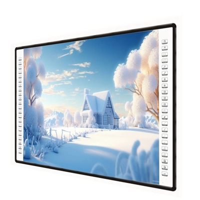 Interactive Projector Board 4K 82 85 102 Inch Side Bar 10 Touch Points USB PC Pen Finger Writing White Board For Schools