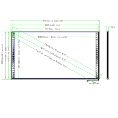 90 Inch Interactive Whiteboard Infrared Touch steel nano Surface Aluminum Alloy Frame