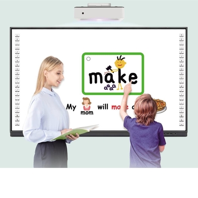Android 12 Iboard Interactive Whiteboard With 10/20 Points Multi-Touch Function Win PC Speaker Built In For School Teach