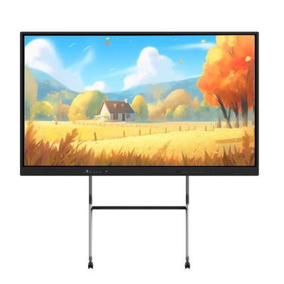 98 Inch Smart Black Frame 20 Touch Points Drawing Whiteboard Monitors With Light Sensor Camera Microphone For Meeting