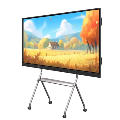 98 Inch Smart Black Frame 20 Touch Points Drawing Whiteboard Monitors With Light Sensor Camera Microphone For Meeting