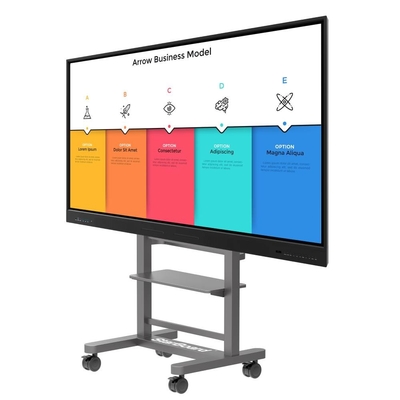 98 Inch Smart Black Frame 20 Touch Points Drawing Whiteboard Monitors With Light Sensor Camera Microphone For Meeting