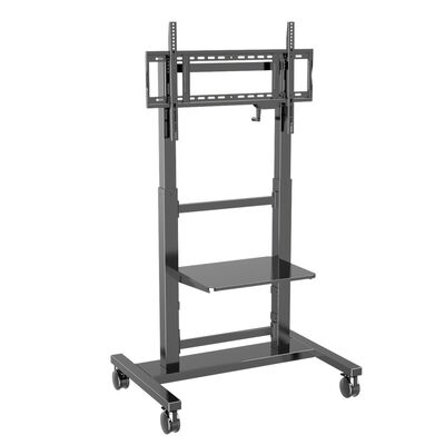 Adjustable Height Interactive Whiteboard Stand with 100kg Load Capacity and 360° Brake Wheels for 55-86 Inch TVs