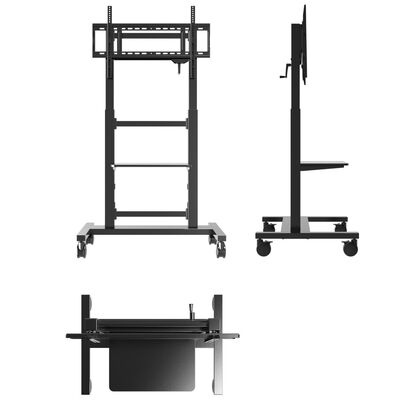 Adjustable Height Interactive Whiteboard Stand with 100kg Load Capacity and 360° Brake Wheels for 55-86 Inch TVs