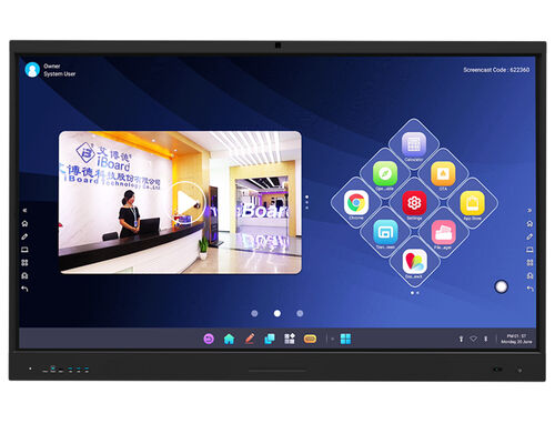 Interactive Flat Panel Multi-Touch Smart Board with 4K Resolution and Android/Windows Dual System for Education and Business