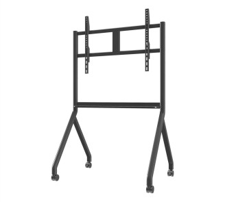 Aluminum Alloy Steel Mobile Tv Stand Adjustable Trolley For Smart Tv Monitors Game Screen 65 To 86 Inch