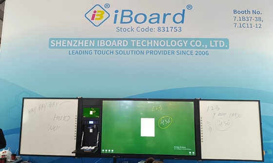 iboard factory direct  75inch Lockable Recoardable Interconnected Blackboard Smart Whiteboard Interactive Flat Panel Display All In One With Stand Support Marker Pen Chalk Writing education solution