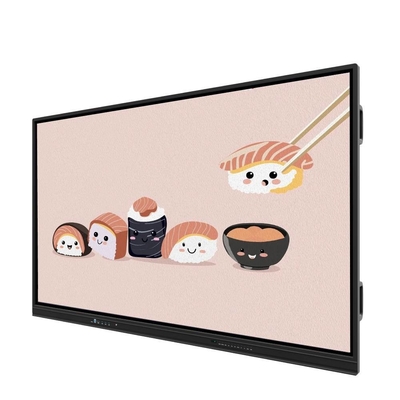 Interactive Touch Screen Monitor 65 Inch Android WIN All In One Camera Mic 50 Touch Points Ai Function Text Pen Writing With Software For Office School Meeting