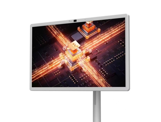 Factory Sale 32 Inch White Charegable Ktv Restaurant Showing Room Stage Touch Android Panels Tablet With Movable Wheels An Camera And Speakers