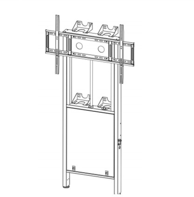 Electronic Up Down Adjustable Hand Lifting Stand Mobile Trolley For Smart Tv Monitor 65 75 86 Inch With Wheels And Power Cable