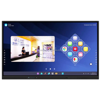 Wall Mounted Interactive Flat Panel with Installation and -10C-70C Temperature Range in Black or Gray