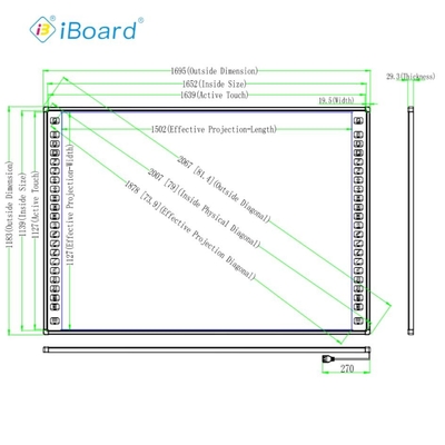 82 inch Interactive Whiteboard Smart Board Whiteboard IR Touch Board
