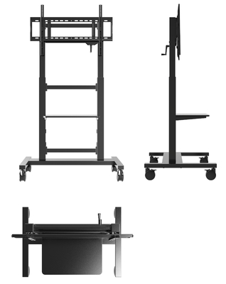 Manual Height adjustable Mobile Stand for Smart Display 55 inch to 86 inch