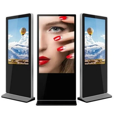 43 Inch Floor Standing Digital Signage Display 178 Degrees FCC Approval Advertising Kiosk Capacitive Touch With Android Or Windows System