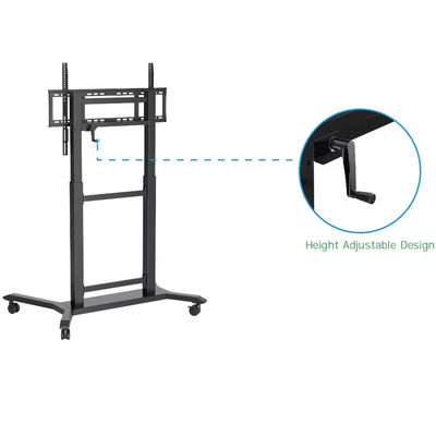 IBoard Height Adjustable 42"-86" Trolley Multi Mobile TV Cart for Interactive Flat Panel Smart Whiteboard VESA 100*100-800*600mm