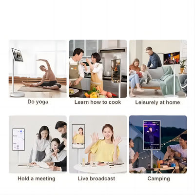 IBoard 27 32 Inch Android 13 In-Cell Touch Panel Smart Tv Lcd Touch Screen Monitor Rollable Moveable Stand Rotate with Battery