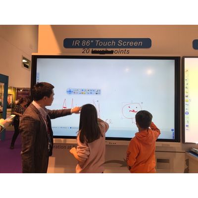 IBoard Wholesale 55 65 75 Inch Dual Touch Smart Interactive Whiteboard Panel for School & Class Education 86 Inch Screen Size