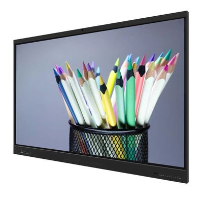 LCD Smart Board 75 Inch IFP Android 14 8+128G Camera Mic Speaker Light Sensor Wifi Infrared 50 Touch Points For School Online Teaching Office Zoom Teams Meeting