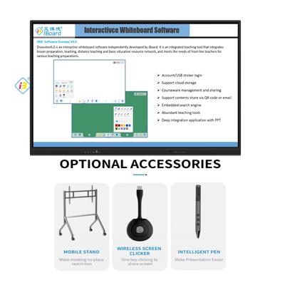 2026 New Arrivals 4K UHD Resolution Android 13/14 OS 50 Touch Points Interactive Whiteboard Smart Board for Teaching and Meetings