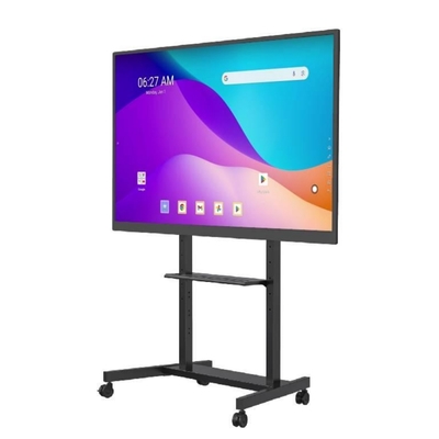factory Wholesale 55"- 86" Adjustable Mobile TV Stand With Wheels Compatibility Interactive Whiteboard Smart Panel Up To 220 Lbs Steel Frame Rolling TV Cart