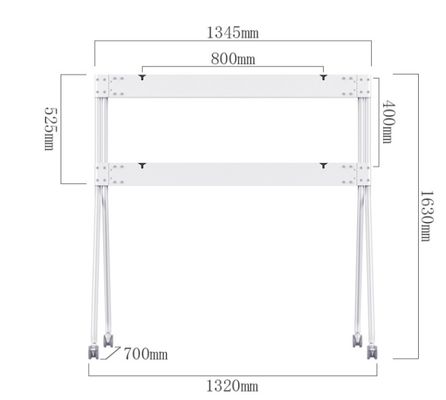 Aluminum Mobile TV Stand with 200kgs Capacity and Wheels for 55 to 110 Inch Interactive Whiteboard