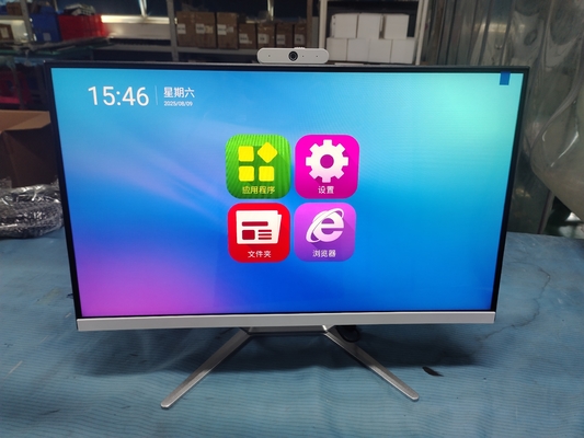 IBoard Wholesale Factory Outlet Capacitive 10 Touch 21.5'' 23.8'' 27'' 32 Inch Desktop Monitor With Built In 13MP Webcam All-In-One Android And Win System 5W*2 Louder Speaker & Mic Desktop Monitor