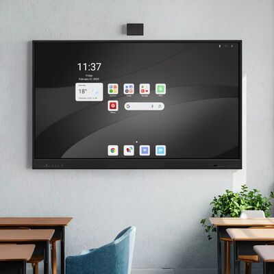 Interactive Flat Panel Multi-Touch Smart Board with 4K Resolution and Android/Windows Dual System for Education and Business