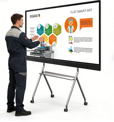 75-Inch 4K Resolution 40-Point Touch Interactive Flat Panel Smart Whiteboard for Classroom Use