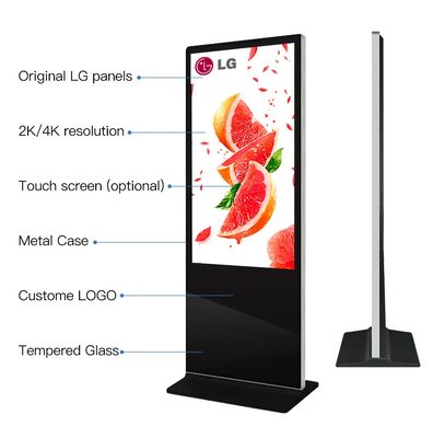 55 65 Inch Digital Signage Advertising Kiosk with 3840*2160 Resolution 500 Nits Brightness and SDK Function