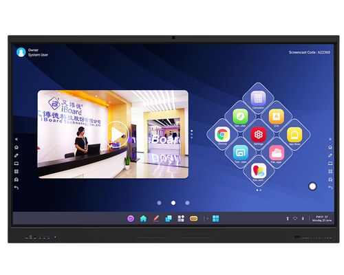 86 inch 4K UHD Interactive Flat Panel with 20-Point Multi-Touch for Education and Collaboration