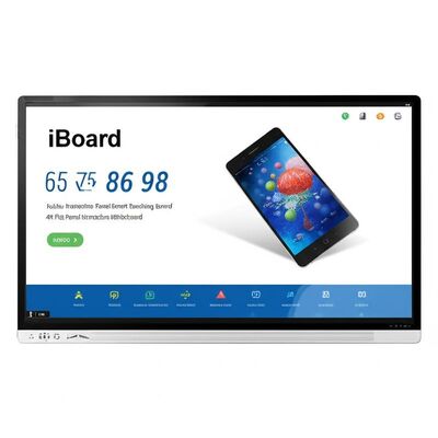IBoard 55-98 Inch Interactive Whiteboard Smart Teaching Board with 4K HD Display Dual System Windows and Android Anti-glare Tempered Glass