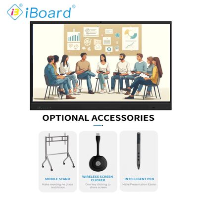 VESA Standard Wall Mount Interactive Flat Panel with 4mm Tempered Glass and 6 Array Mic Built In for High Responsiveness