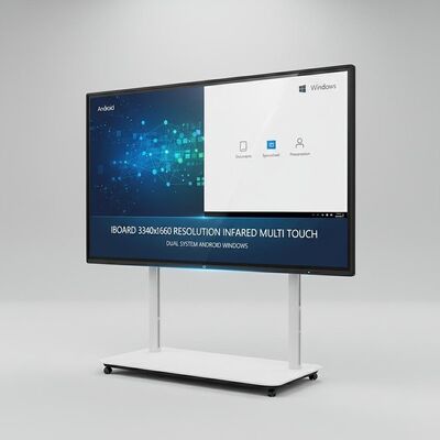 IBoard 3840X2160 Resolution Infrared Multi Touch Screen Interactive Flat Panel with Dual System Android Windows for Office and Education