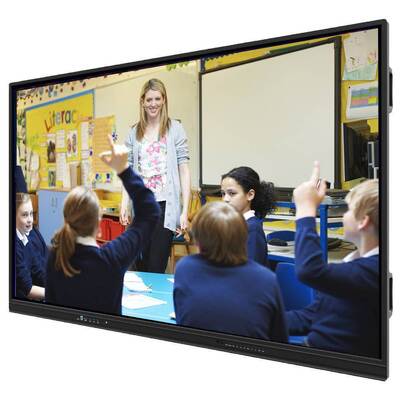 Android System 13 Interactive Flat Panel with 6 Array Mic Built In and 4mm Tempered Glass for Professional Environments