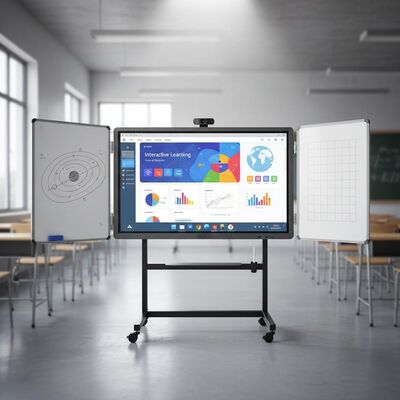 IBoard 4K 75 Inch Interactive Flat Panel with Android PC and Foldable Boards for Education