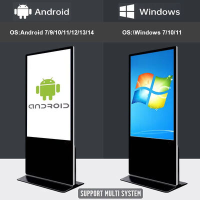 43 55 65 75 Inch Indoor Capacitive Touch Screen Floor Standing Digital Signage 4K Commercial Interactive Advertising Display