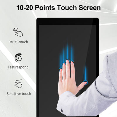 43 55 65 75 Inch Indoor Capacitive Touch Screen Floor Standing Digital Signage 4K Commercial Interactive Advertising Display