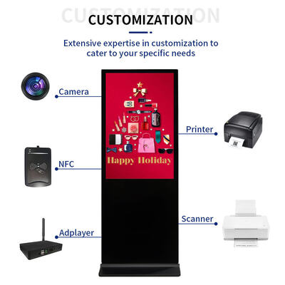 Android System Digital Signage with Infrared Touch Screen Multi-OS Support and Full HD Resolution for Interactive Advertising
