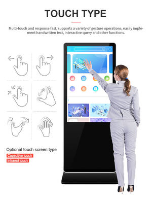 Android System Digital Signage with Infrared Touch Screen Multi-OS Support and Full HD Resolution for Interactive Advertising
